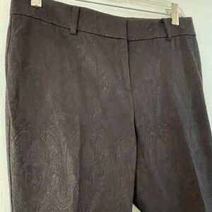 Ann Taylor black tonal paisley pants